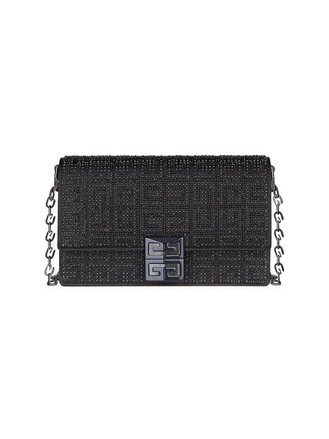 givenchy strass|Small 4G bag in satin with 4G studs, strass and chain .